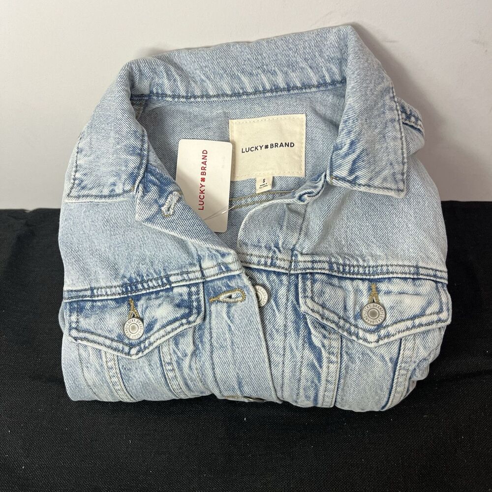 Women's Lucky Brand Distressed Denim Jacket Size Small NWT $109.50‎ - Picture 12 of 12